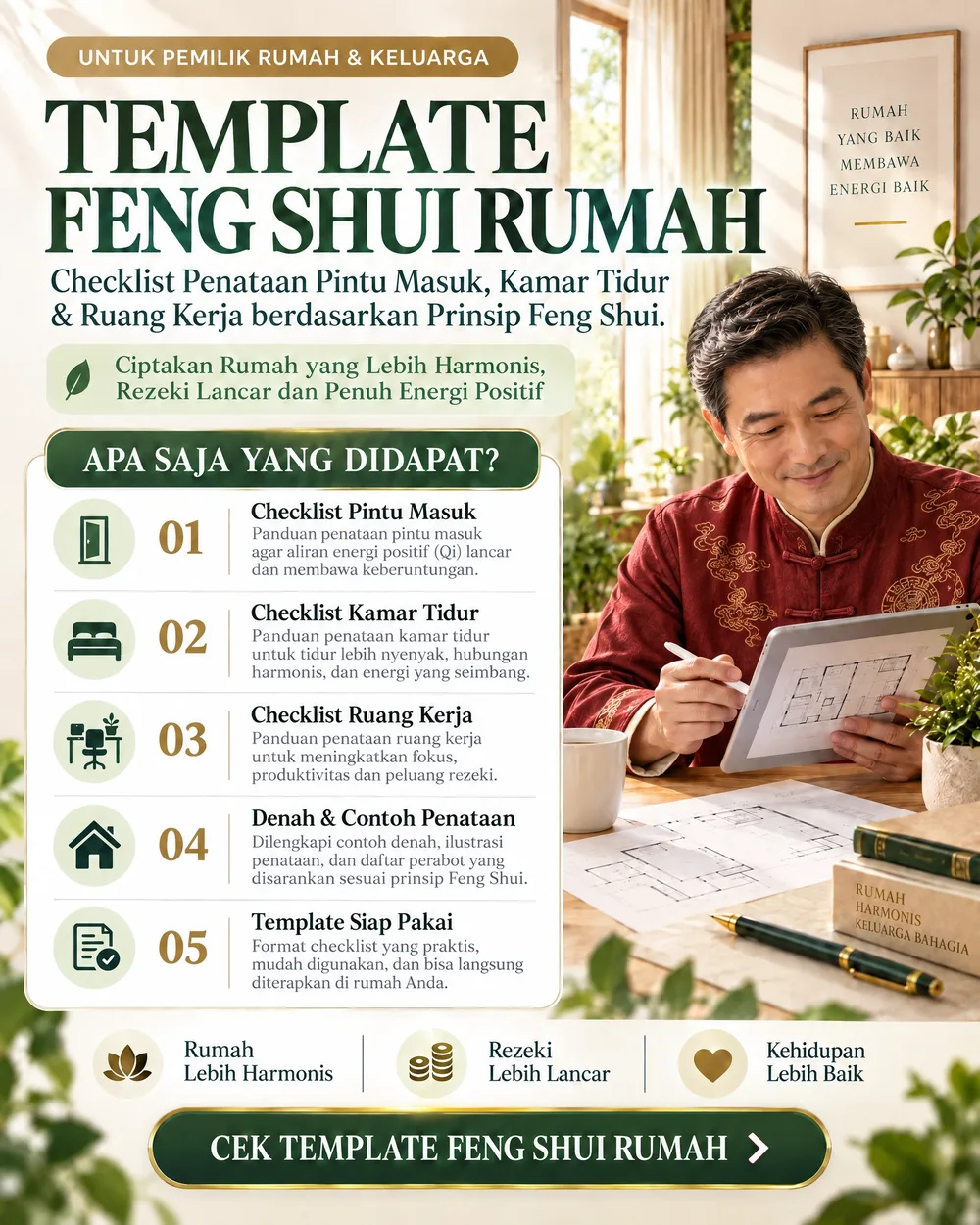 Template Feng Shui Rumah — isi paket